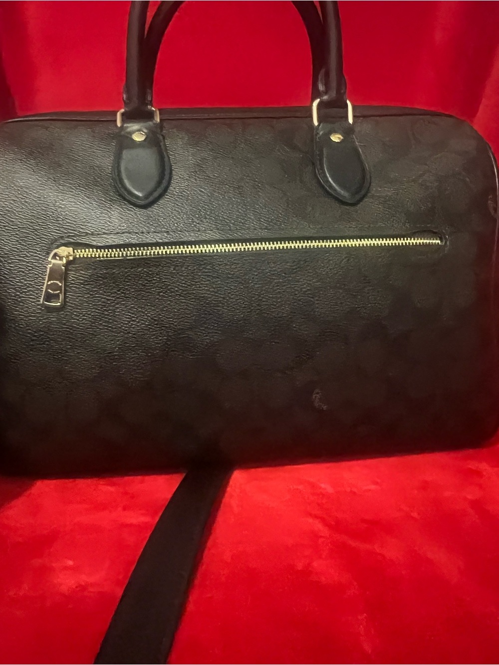 Coach Brown and Black Signature Dome Satchel - Picture 10 of 11